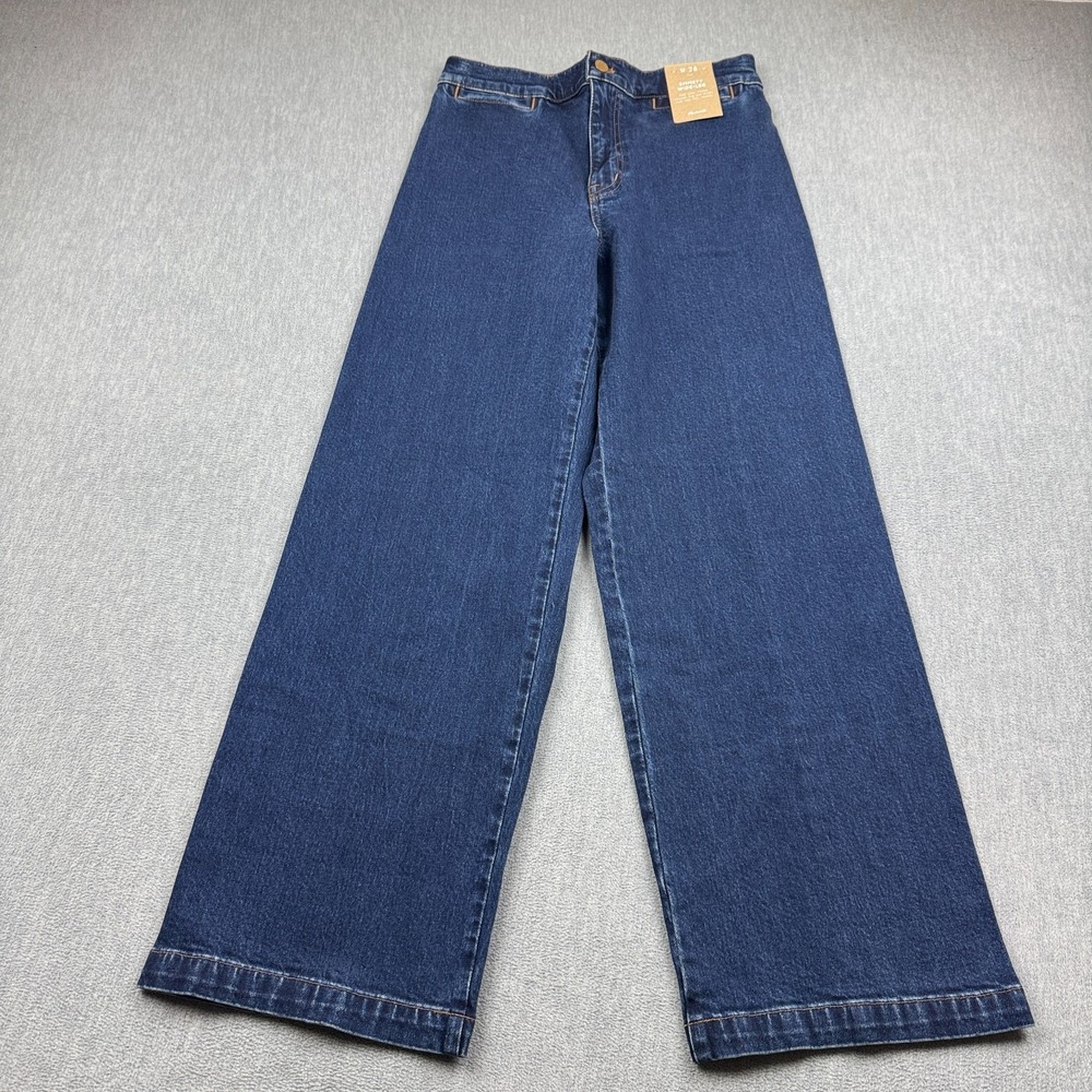 Madewell Jeans Women 28x30 Blue Super Wide-Leg Emmett High Rise Cotton Retro NWT